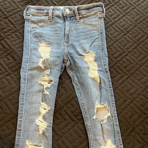 Hollister Light Blue Ripped Skinny Jeans